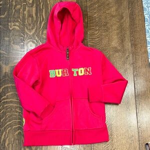 Burton youth Red Zip-Up Hoodie Sweatshirt